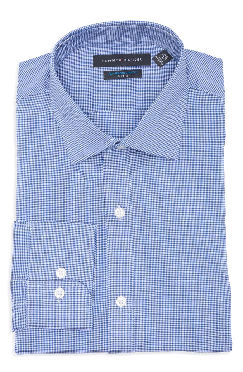 Tommy Hilfiger All Season Slim Fit Stretch Dress Shirt, Alternate, color, Navy