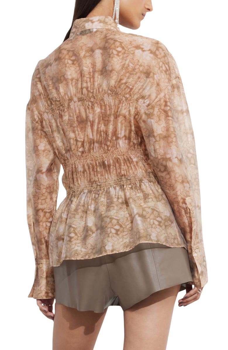 & Other Stories Smocked Peplum Shirt, Alternate, color, 
