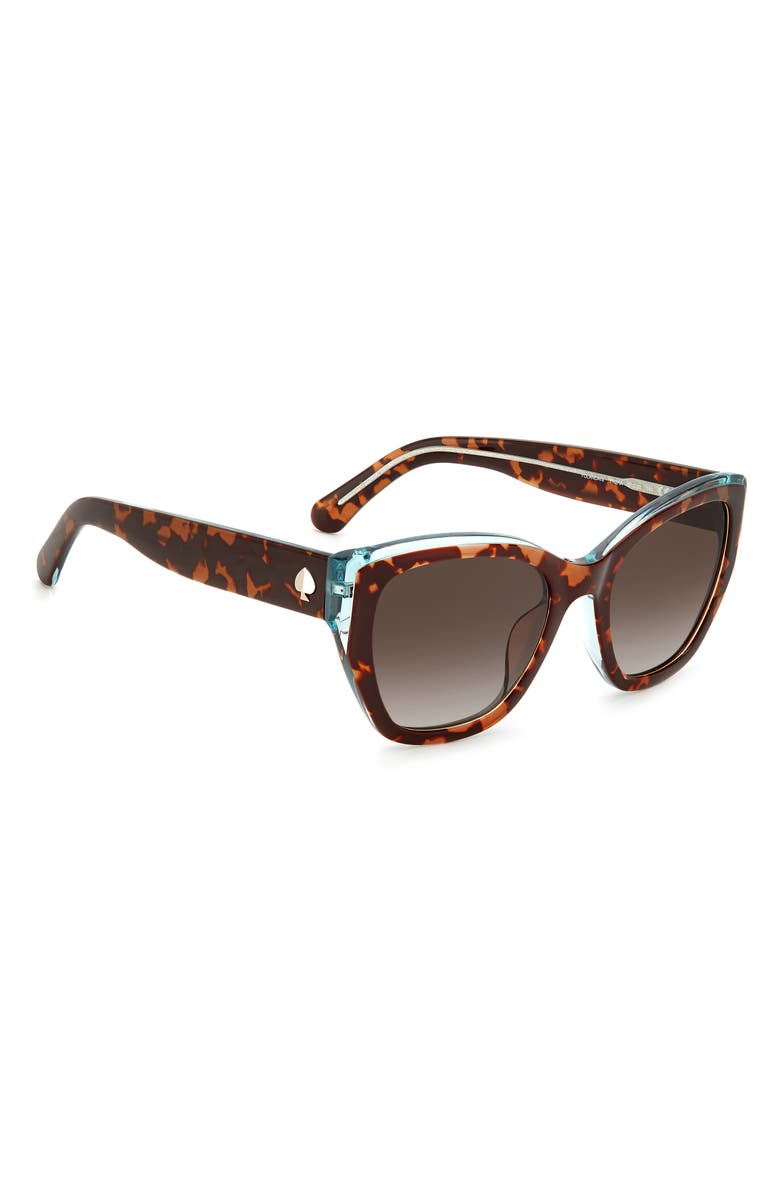 Kate Spade New York yolanda 51mm polarized gradient cat eye sunglasses, Alternate, color, Havana / Brown Polar