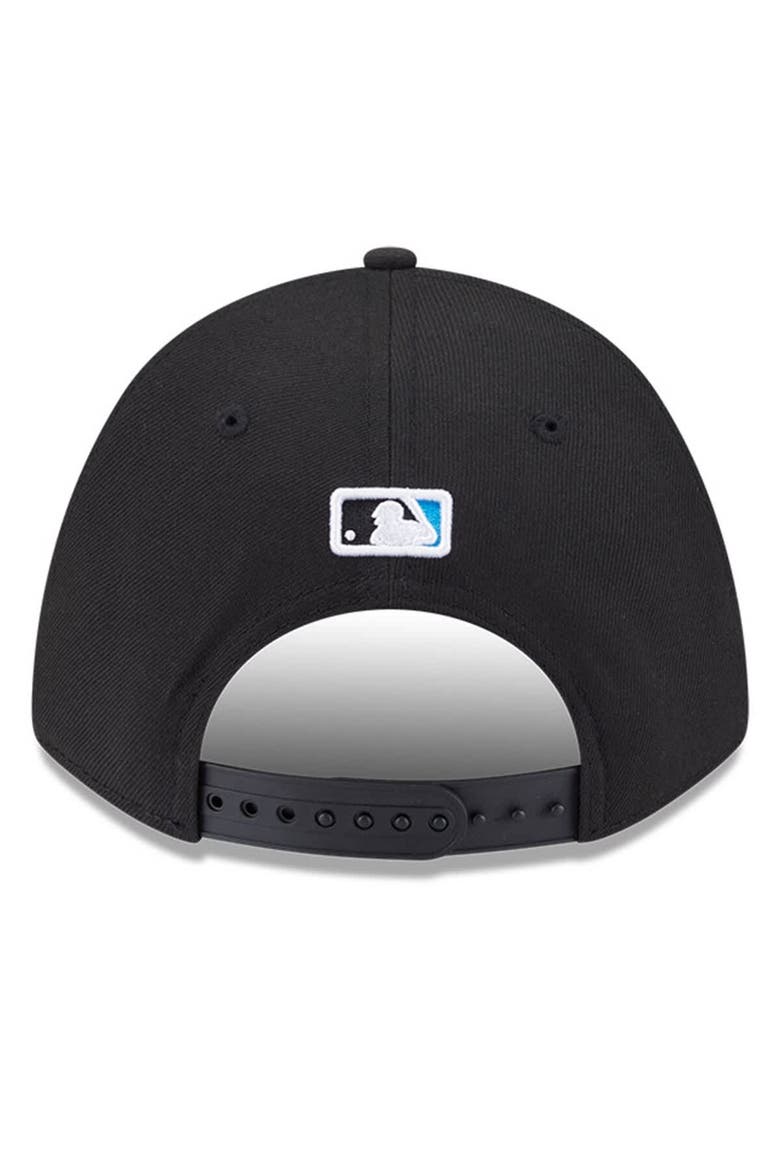 Men's New Era  Black Miami Marlins Player Replica 9FORTY Adjustable Hat, Alternate, color, Black