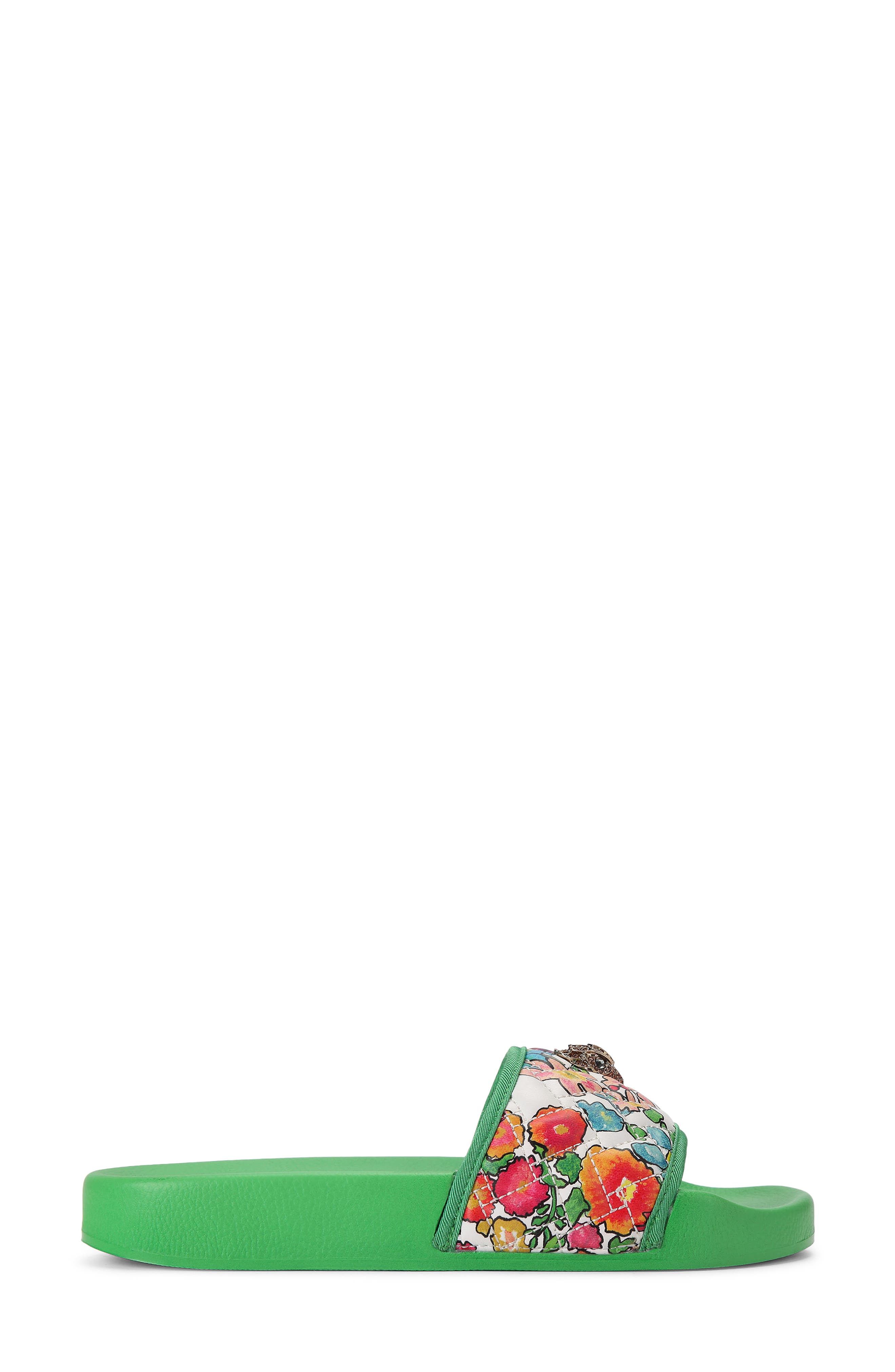 Kurt Geiger London Meena Eagle Slide Sandal, Main, color, Green/ Open White