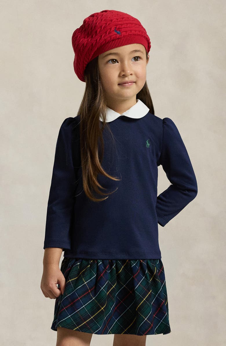 Polo Ralph Lauren Kids' Long Sleeve Ponte Roma Dress, Alternate, color, Cruise Navy