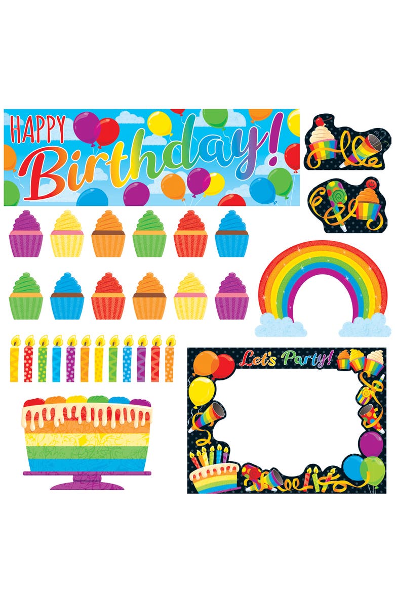 TREND Enterprises Rainbow Birthday Learning Set, Alternate, color, Multicolored
