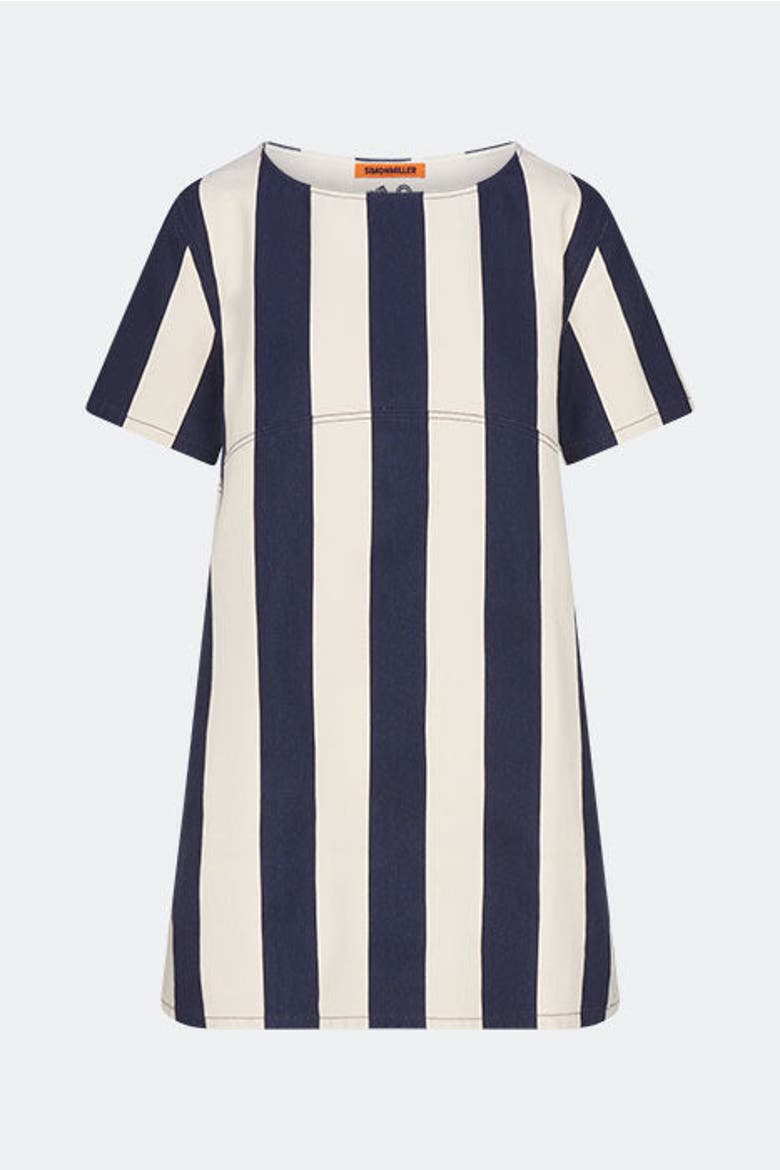 Sahara Short Sleeve Mini Dress, Alternate, color, Navy/Cream