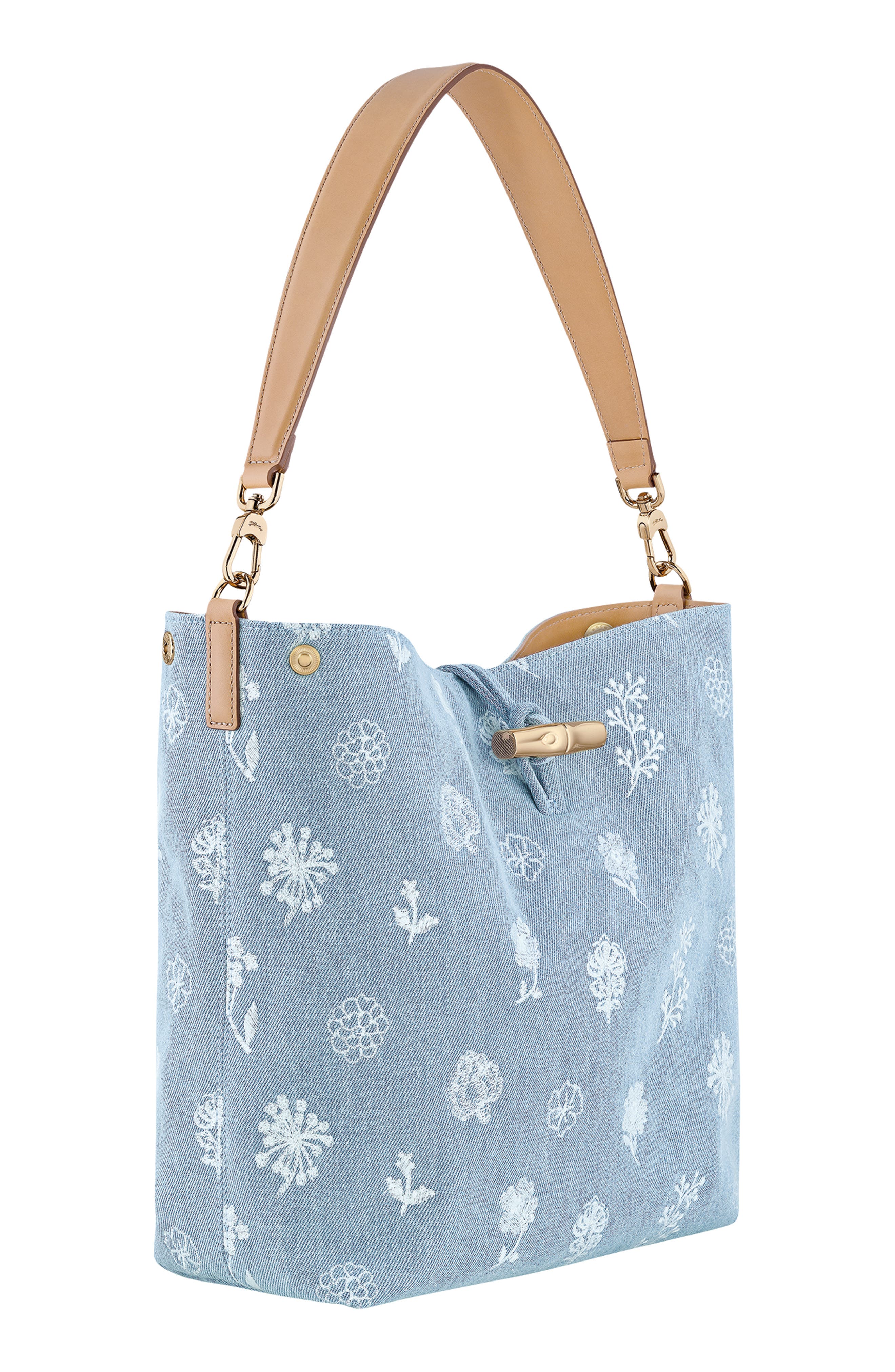 Longchamp Le Roseau Denim Hobo Bag, Alternate, color, 