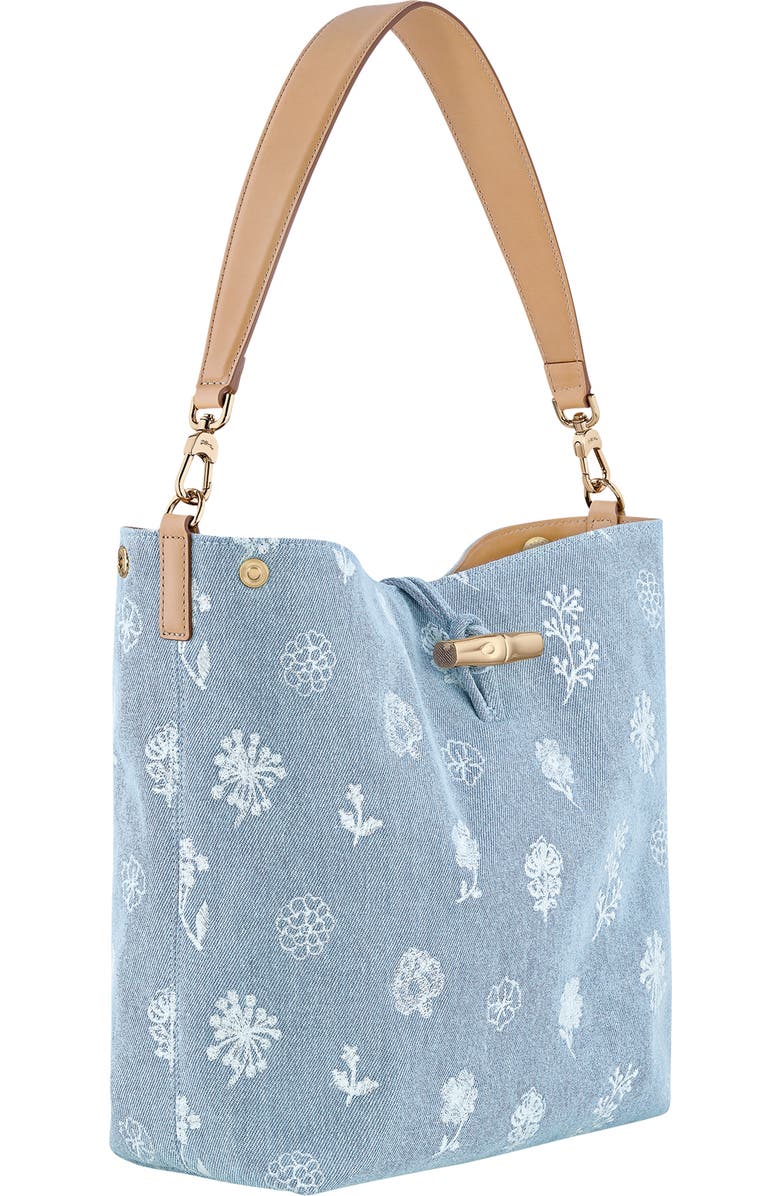 Longchamp Le Roseau Denim Hobo Bag, Alternate, color,