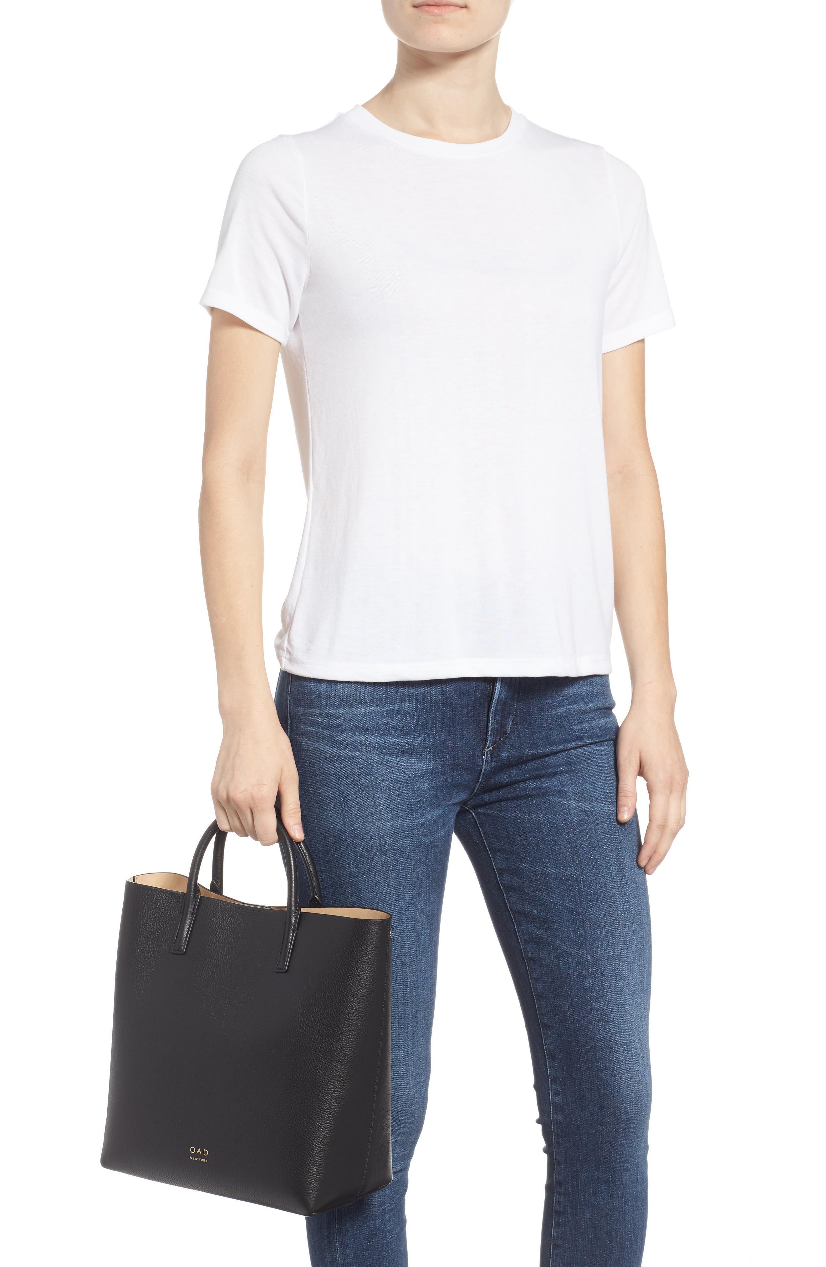 OAD New York Tall Carryall Pebbled Leather Tote, Alternate, color, 