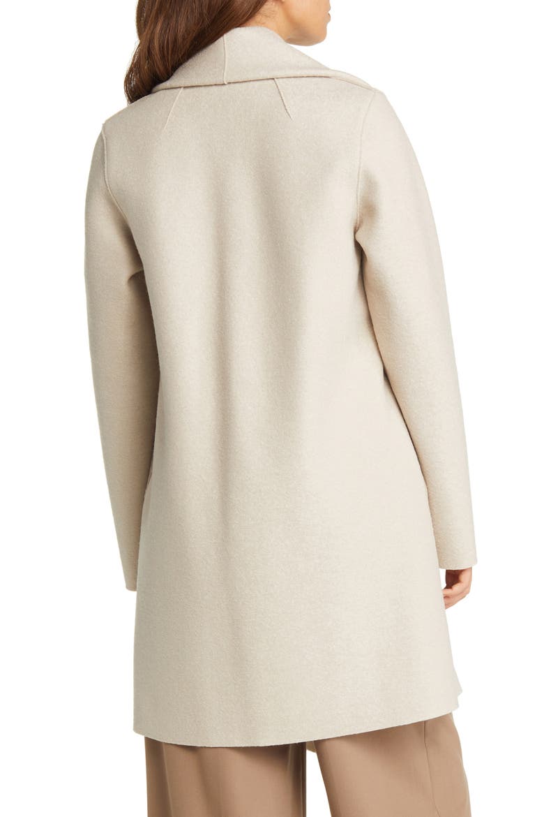 Draped Wool Coat, Alternate, color, ALMOND