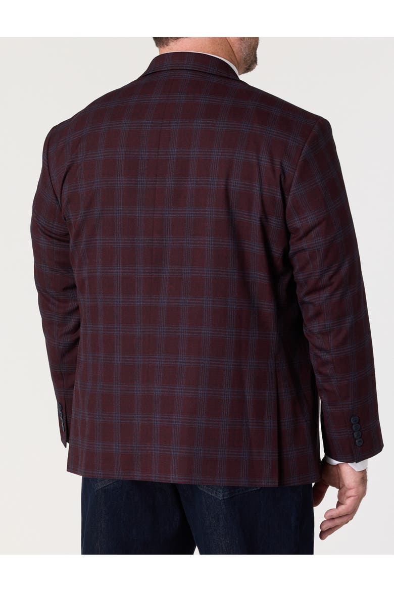 Big & Tall Large Plaid Jacket-Relaxer Sport Coat, Alternate, color, BURGUNDY
