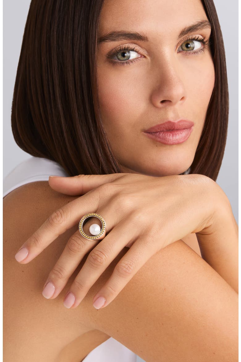 Pearl Circle Ring, Alternate, color, SILVER GOLD PEARL