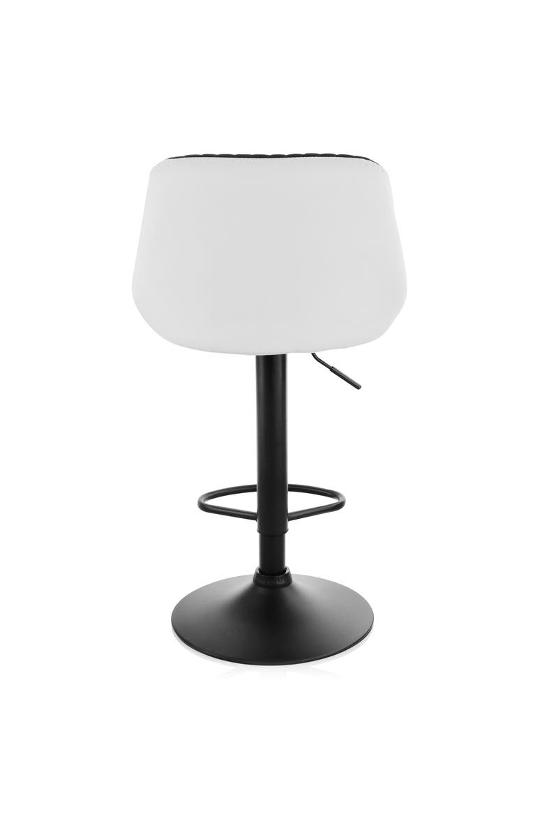 2 Piece Faux Leather Adjustable Bar Stool, Alternate, color, Black