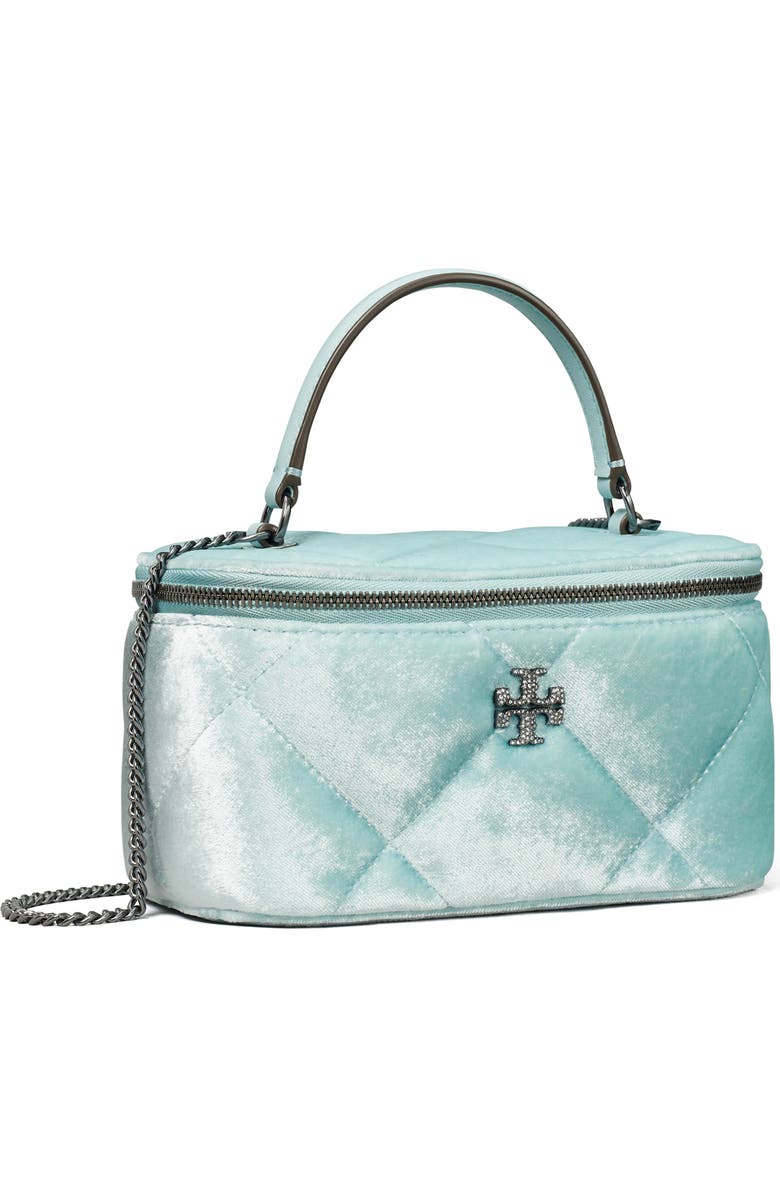Tory Burch Kira Quilted Velvet Vanity Case, Alternate, color,