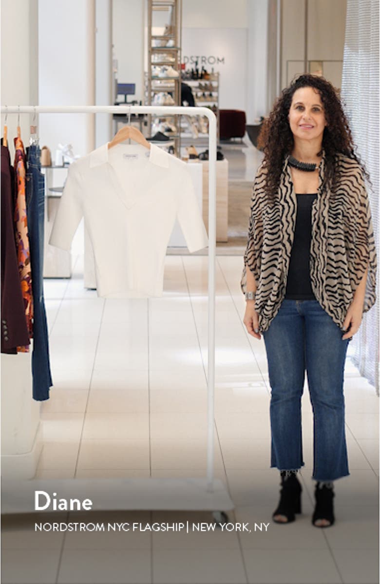 Emily Johnny Collar Rib Knit Polo, sales video thumbnail