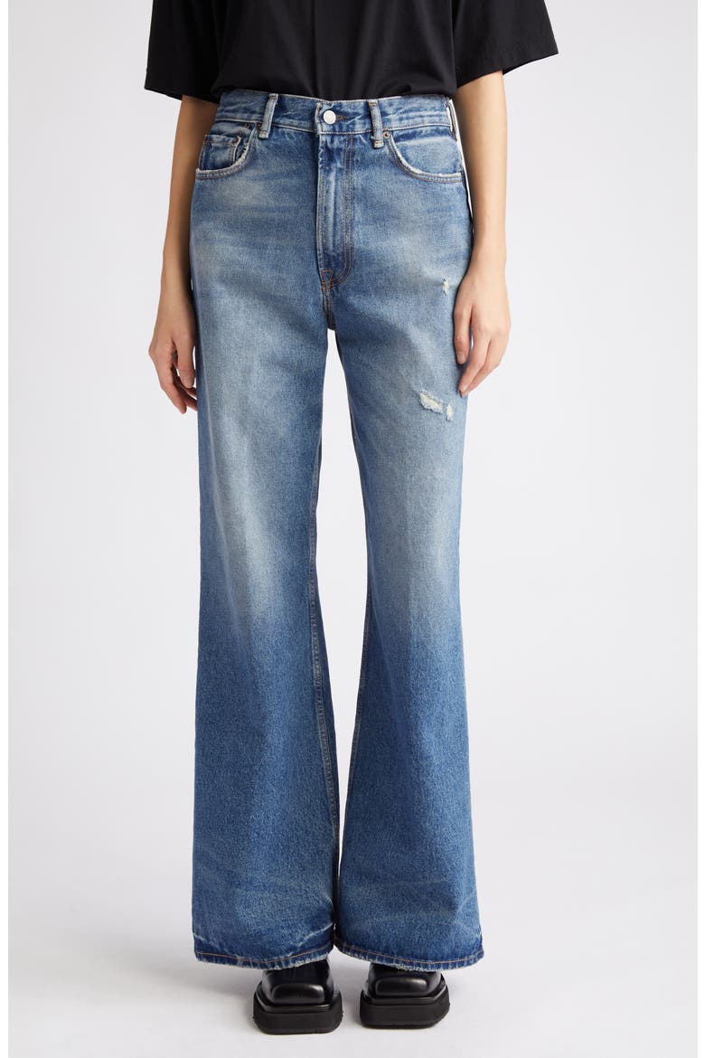 2022 Organic Cotton Denim Wide Leg Jeans, Main, color, MID BLUE