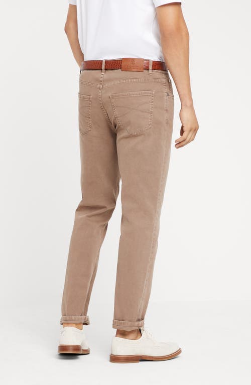 Brunello Cucinelli Comfort Denim Trousers In Light Brown
