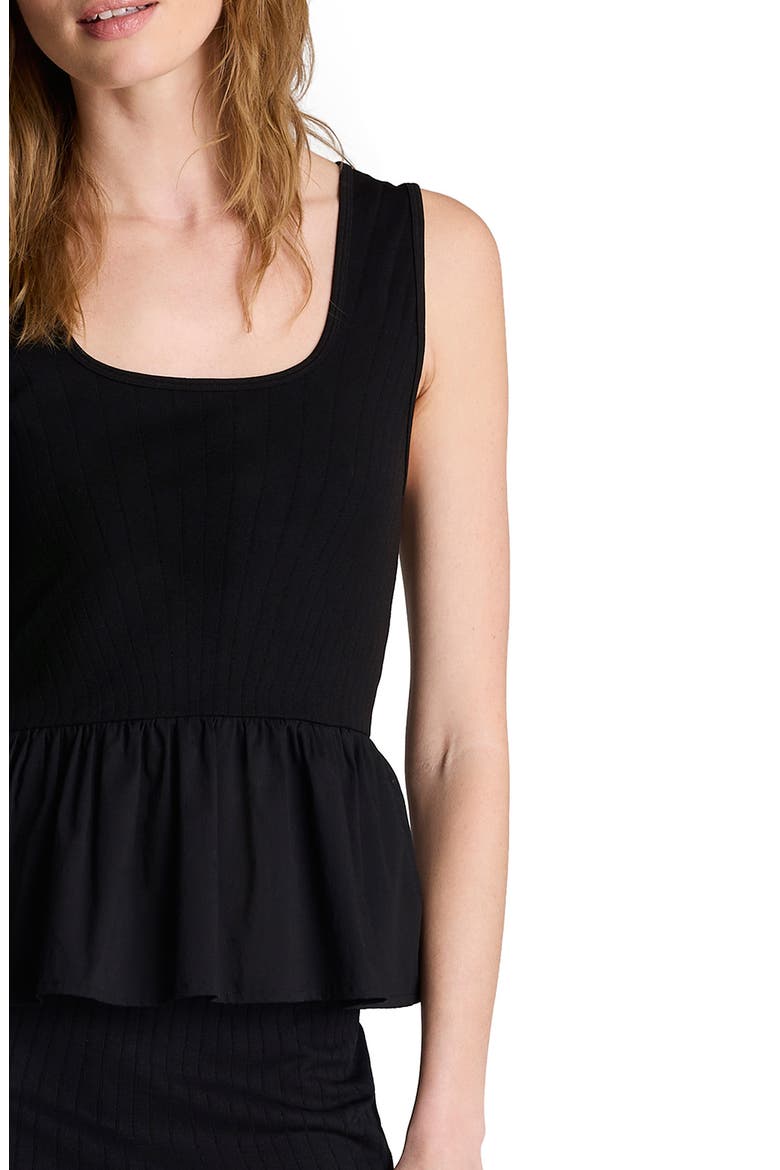 Seamless Peplum Tank, Alternate, color, BLACK