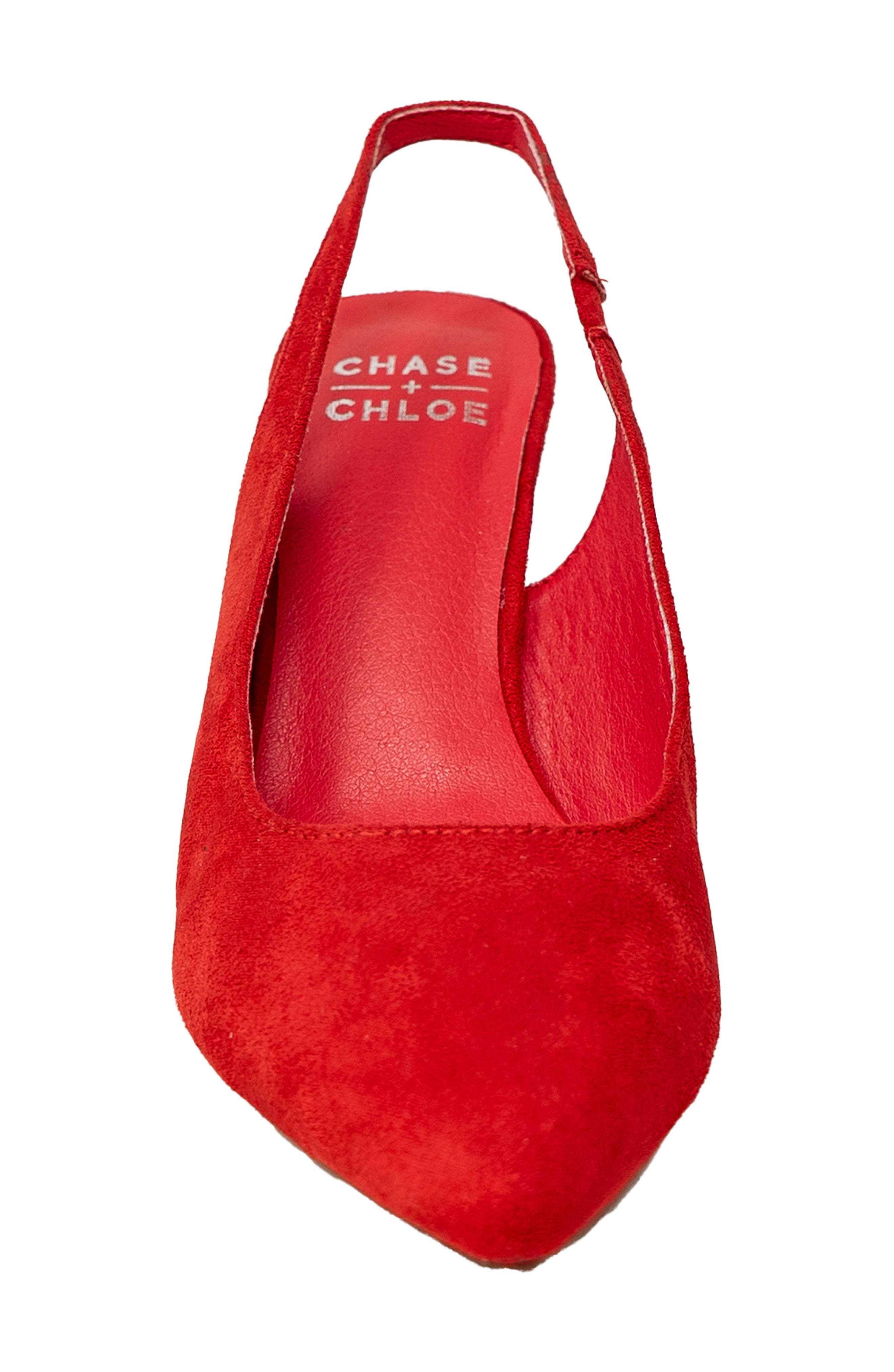 Alodia Pointed Toe Slingback Pump, Alternate, color, RED SUEDE