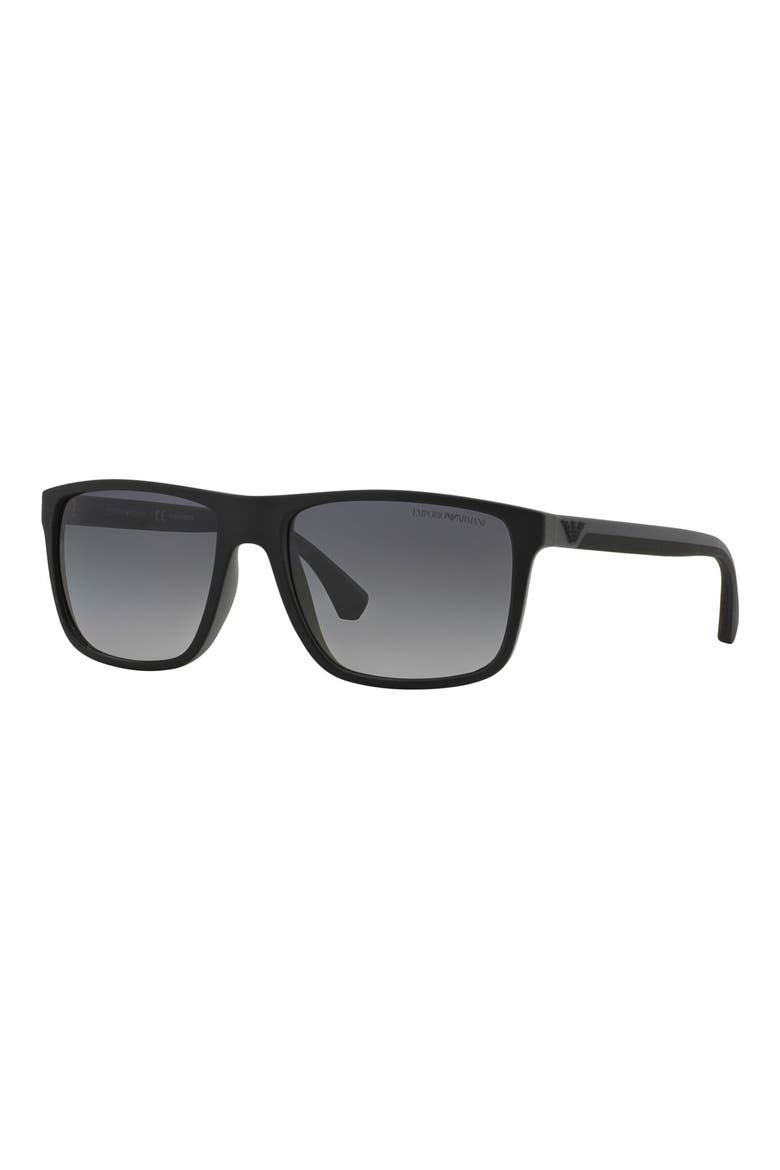 56mm Polarized Square Sunglasses, Alternate, color, POLARIZED BLACK