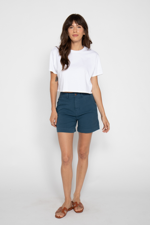 Oliver Logan Canyon Short High Rise Majolica Blue In Blue