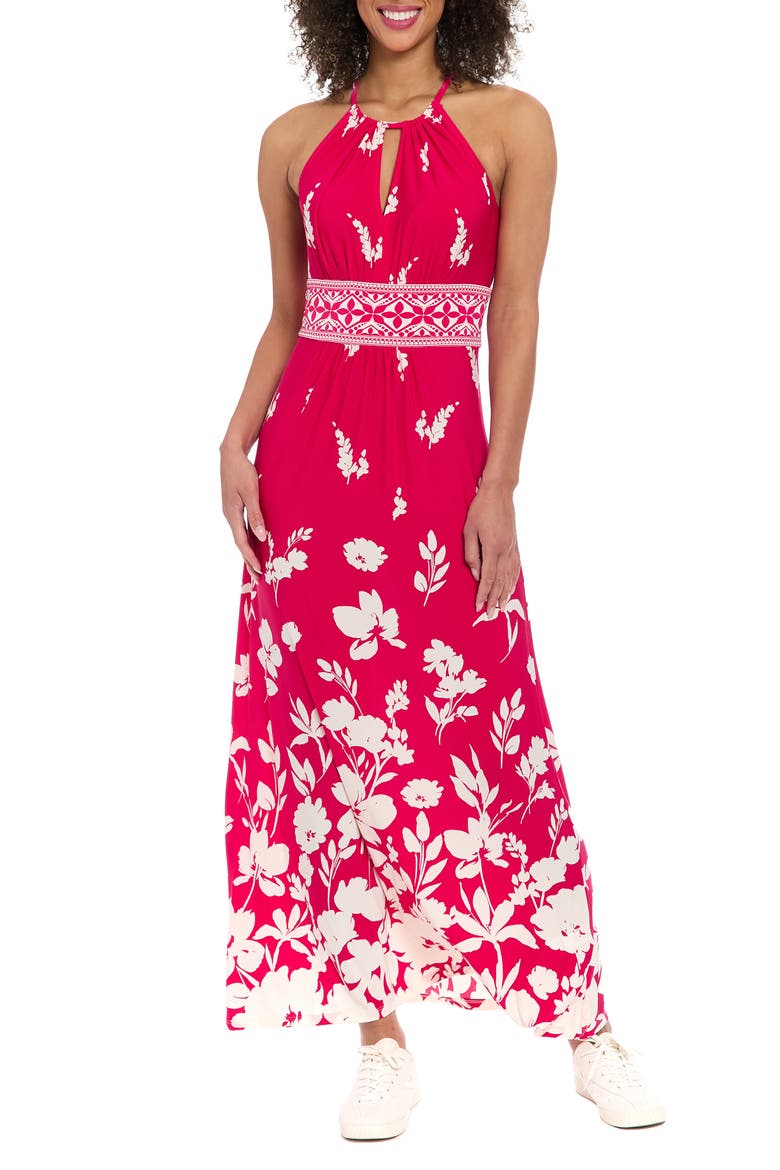 Morris Floral Maxi Sundress, Main, color, BERRY/ IVORY