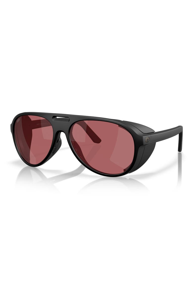 59mm Polarized Pilot Sunglasses, Alternate, color, MATTE BLACK / ROSE 580G