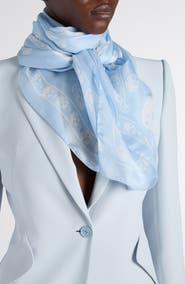 McQueen Skull Print Silk Scarf