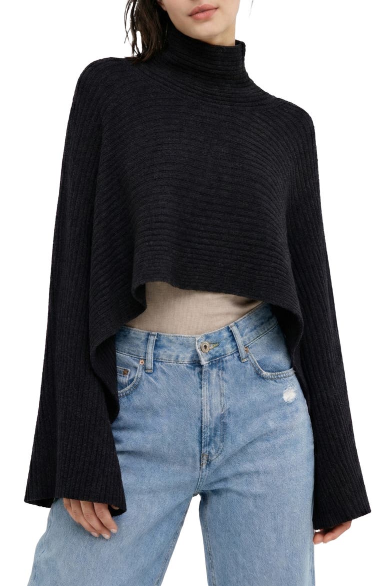 Drape Rib Wrap, Main, color, BLACK