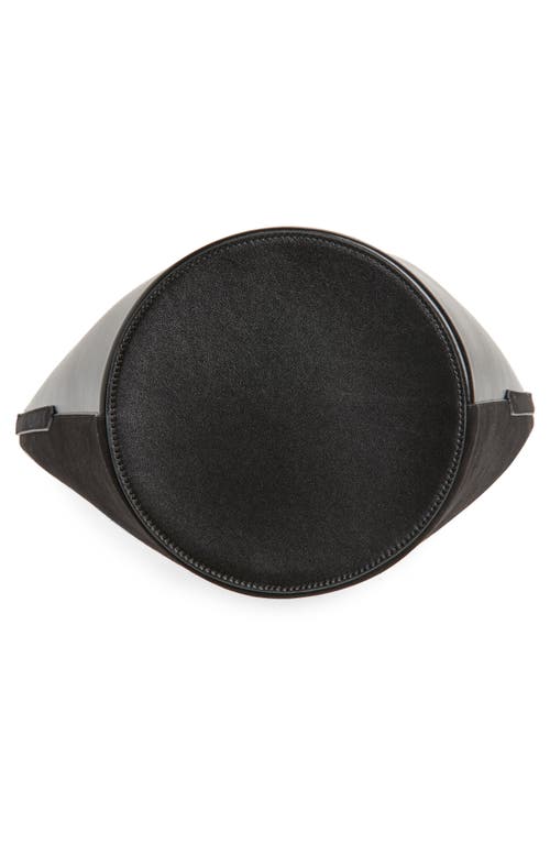Alaïa Shape Medium Bucket Bag In Suede And Leather In Noir