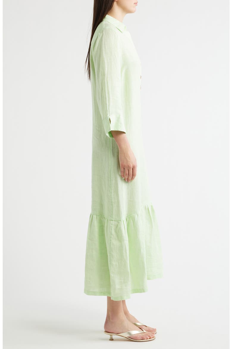 Alora Ruffle Hem Linen Maxi Dress, Alternate, color, PISTACHIO MACARON X RESORT