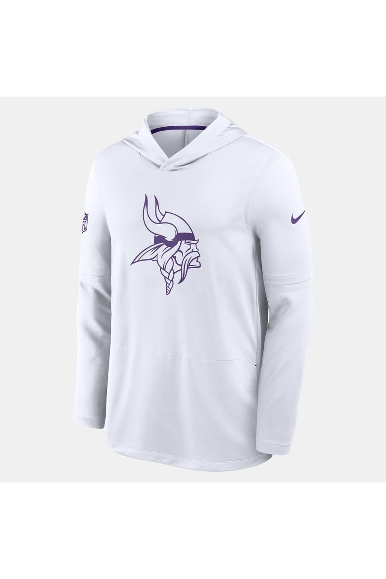 Men's Nike White Minnesota Vikings Sideline Alternate Lightweight Long Sleeve Hooded Dri-FIT T-Shirt, Alternate, color, White