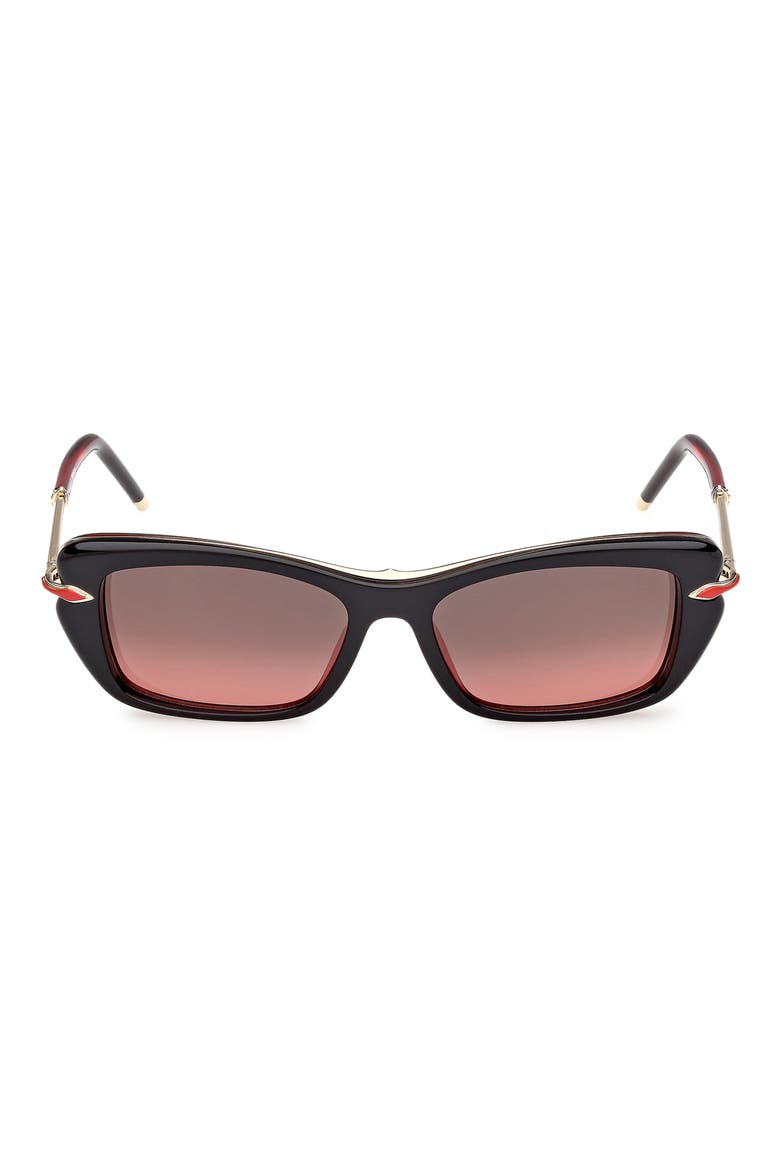 53mm Butterfly Sunglasses, Main, color, BILAYER BLACK / RED / GOLD