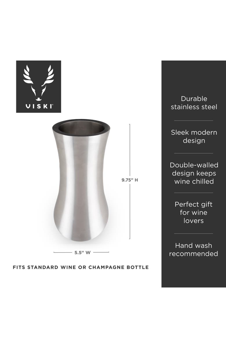 Viski Harrison Convex Bottle Chiller, Alternate, color, Silver