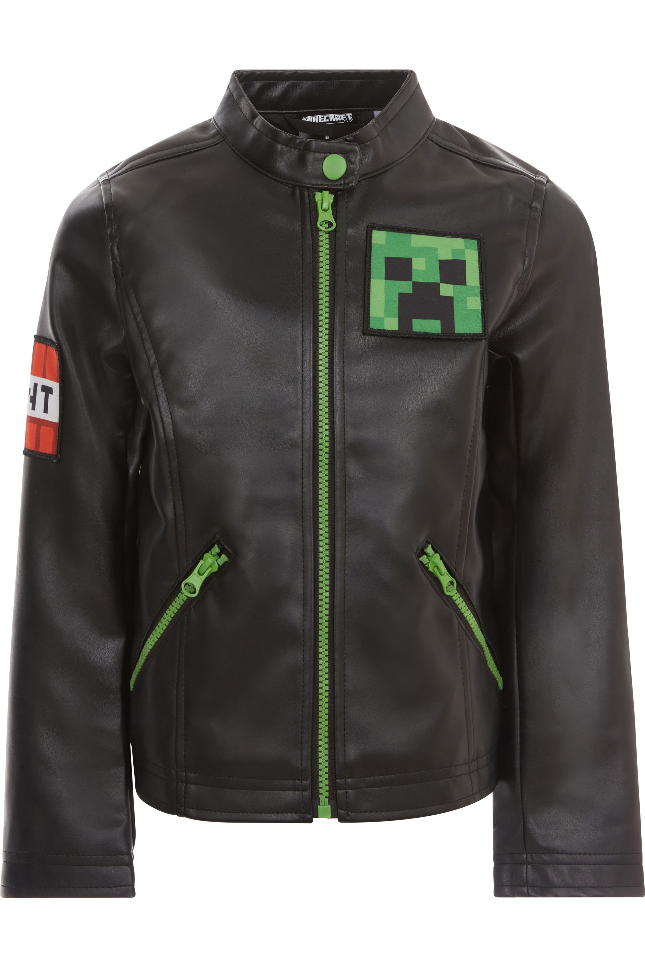 MINECRAFT Creeper Zip-up Leather Jacket (little Kid & Big Kid) | Nordstrom