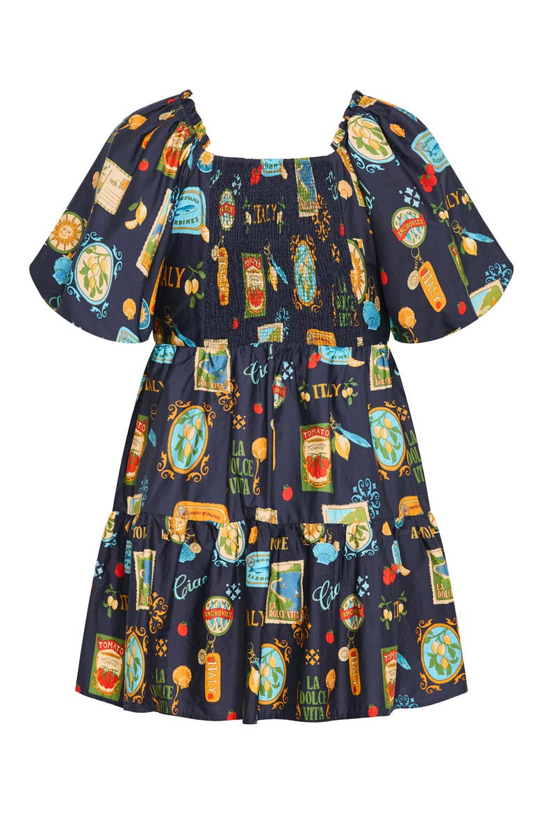 Fantasy Amalfi Print Tiered Minidress, Alternate, color, NAVY LA DOLCE
