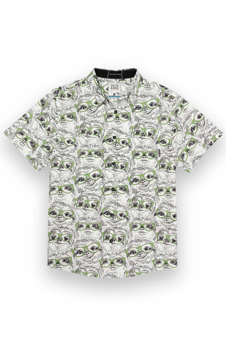 Baja Llama Sloth Meister - 7-Seas Button Up, Main, color, Green