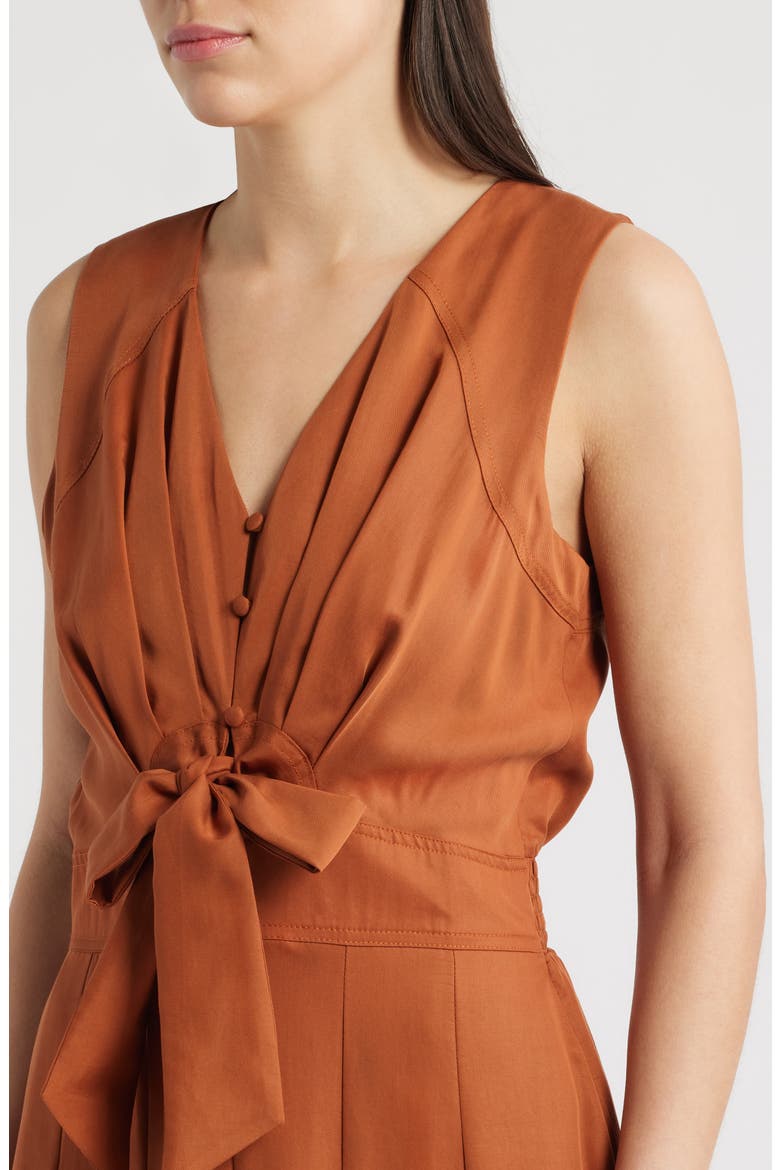 Seville Tie Waist Dress, Alternate, color, TERRA COTTA