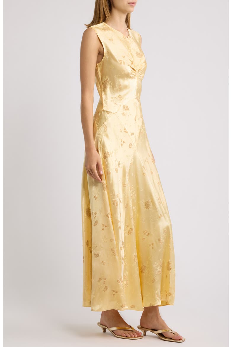 Ginette Floral Jacquard Dress, Alternate, color, CITRONE TAPPEZZERIA JACQUARD