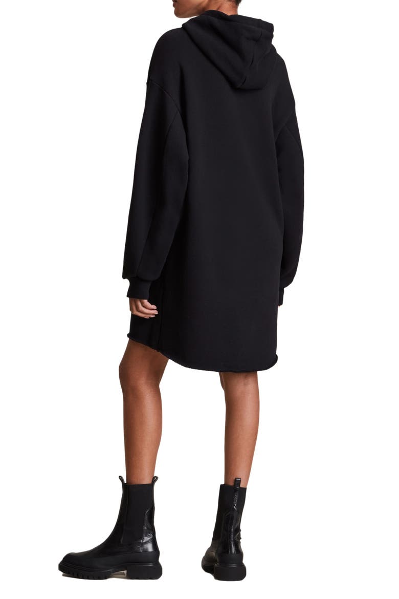 Lila Long Sleeve Hoodie Dress, Alternate, color, BLACK