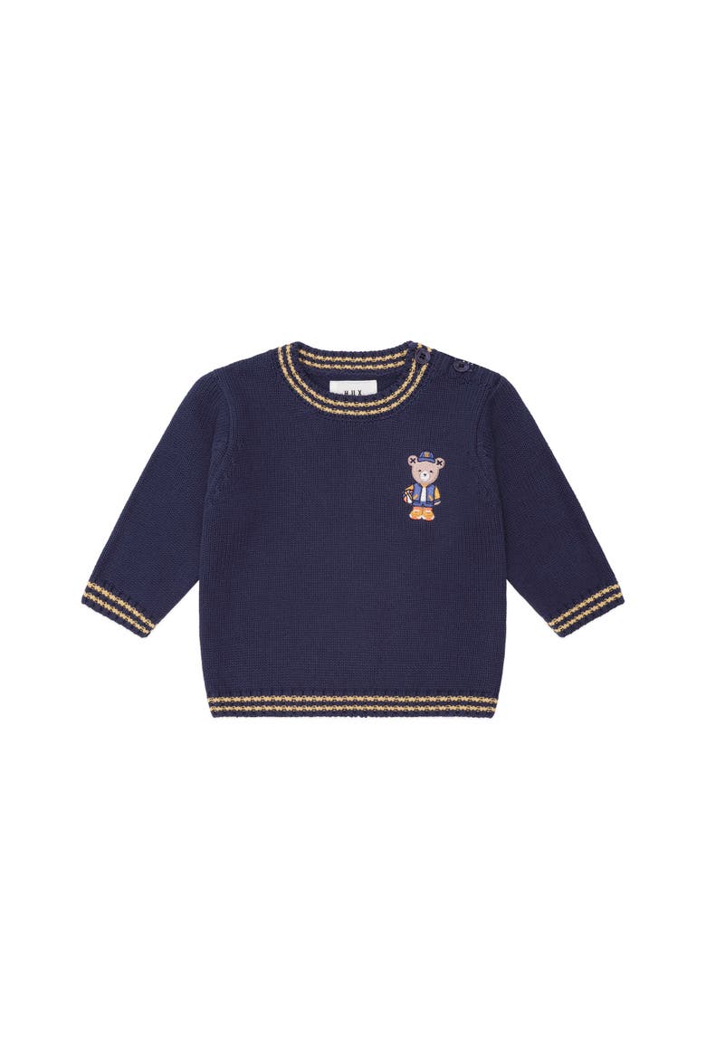 Baller Hux Tipped Pullover, Main, color, Ember Multi Navy
