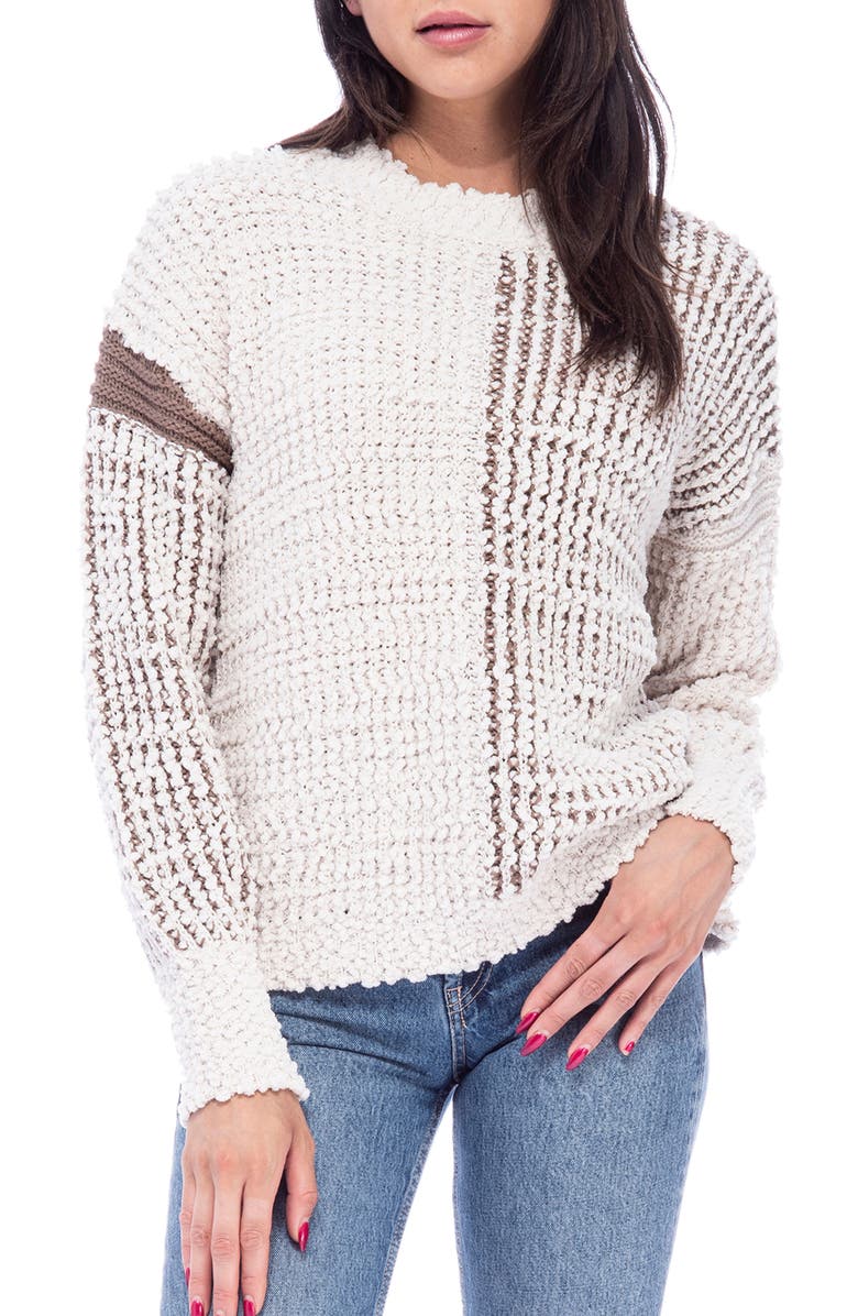 Bobeau Colorblock Boucle Knit Pullover Sweater, Alternate, color, 
