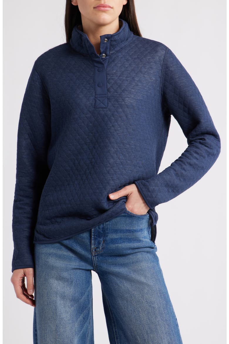 Corbet Quilted Reversible Pullover, Main, color, NAVY/ OAT