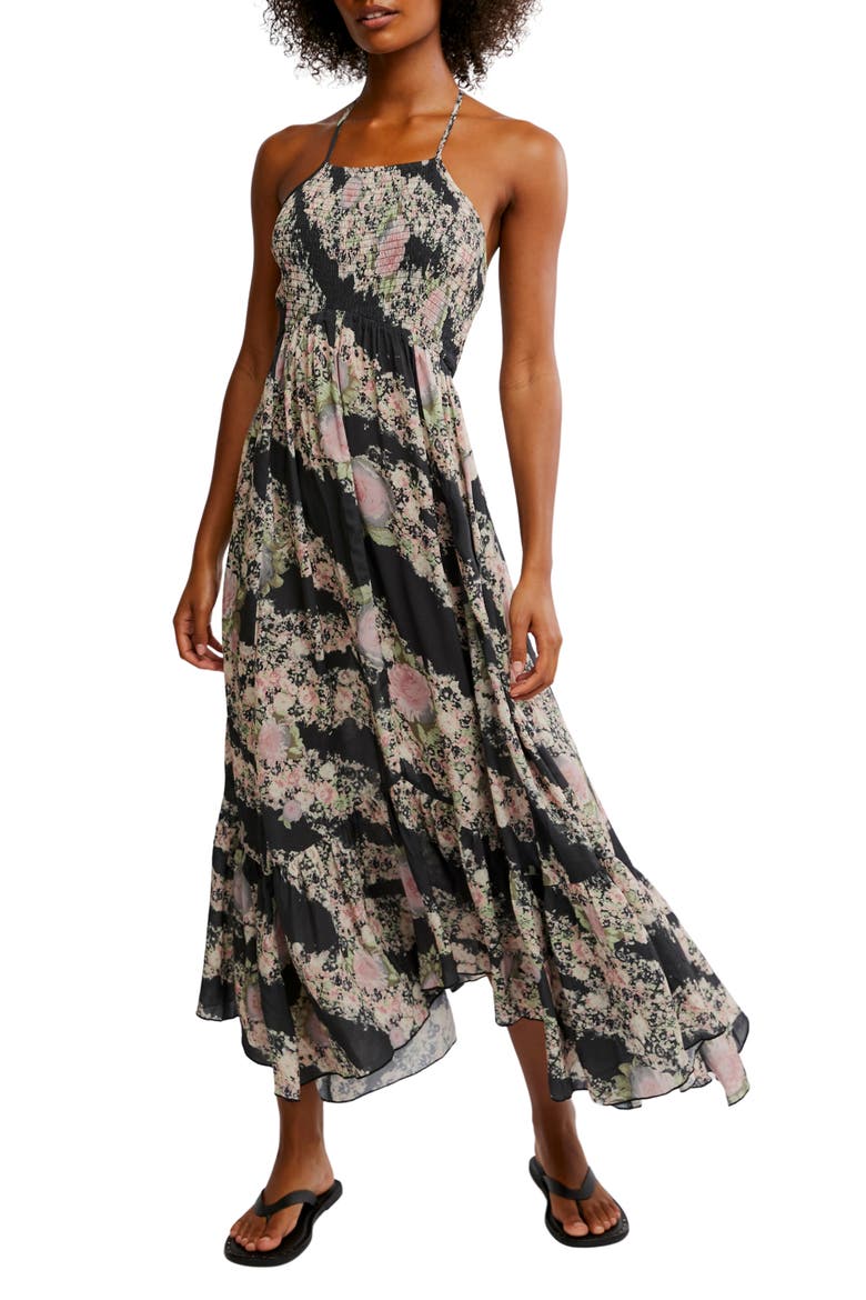 Heat Wave Floral Print High/Low Dress, Main, color, GRANITE COMBO