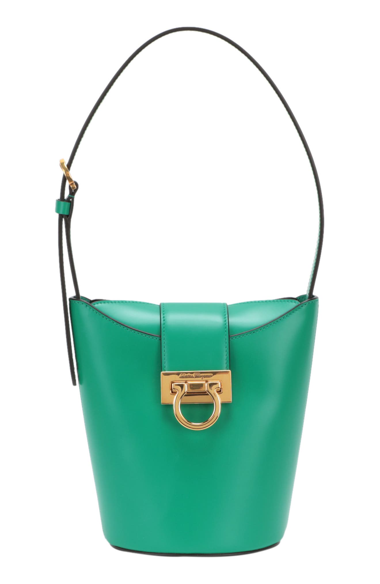 Gancini Leather Bucket Bag