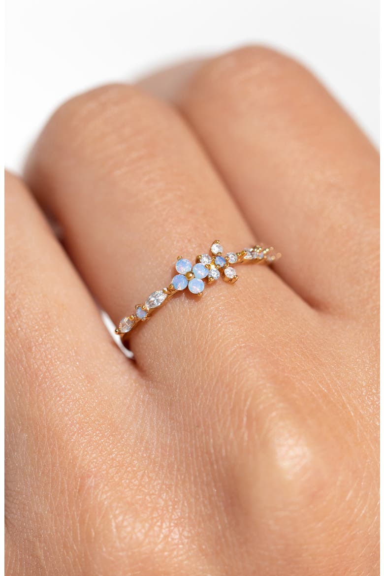 Blue Blossom Garden Ring, Alternate, color, GOLD