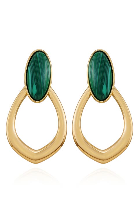 Faux Stone Doorknocker Earrings
