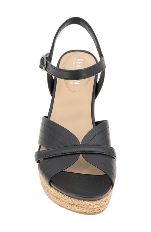 Reaction Kenneth Cole Comi Espadrille Wedge Sandal In Black
