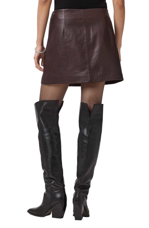 Allsaints Renai Leather Miniskirt In Burgundy