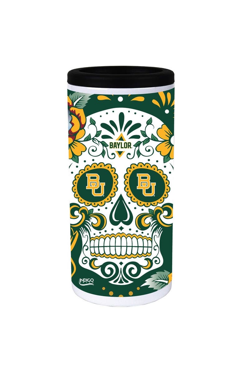 INDIGO FALLS Baylor Bears Dia Stainless Steel 12oz. Slim Can Cooler, Alternate, color, White