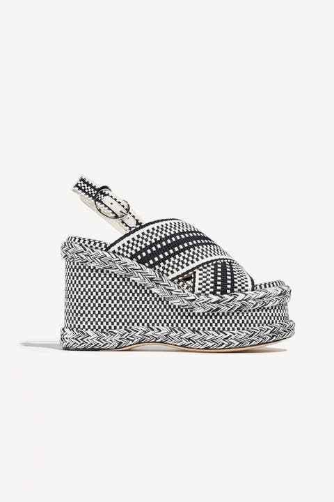 Pia Handwoven Platform Sandal with Adjustable Ankle Strap