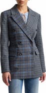 Avec Les Filles Plaid Double Breasted Blazer